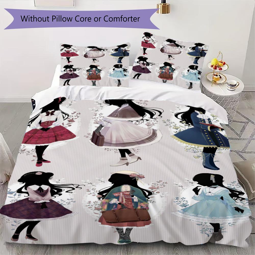 Shadows House Pattern Bedding uilt Set uilt Cover Pillowcase Home Decoration Birthday Gift (1 * duvet cover + 2 * pillowcase without core)153