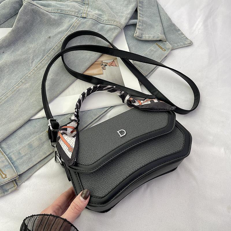 Новый модный шелковый шарф контрастного цвета, сумка-седло, универсальная портативная на плечо, кроссбоди, трендовая женская сумка