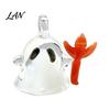 Pumpkin Scene Hanging String Glass Car Ornament, Handmade Ghost Figurine for Rearview Creative Holiday Party Decor Mirror, Halloween Decorative