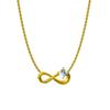 Stainless Steel Light Luxury High-End Sporty Micro-Inlaid Zircon Lucky Number Bamboo Pendant Necklace Accessory Infinite Loop