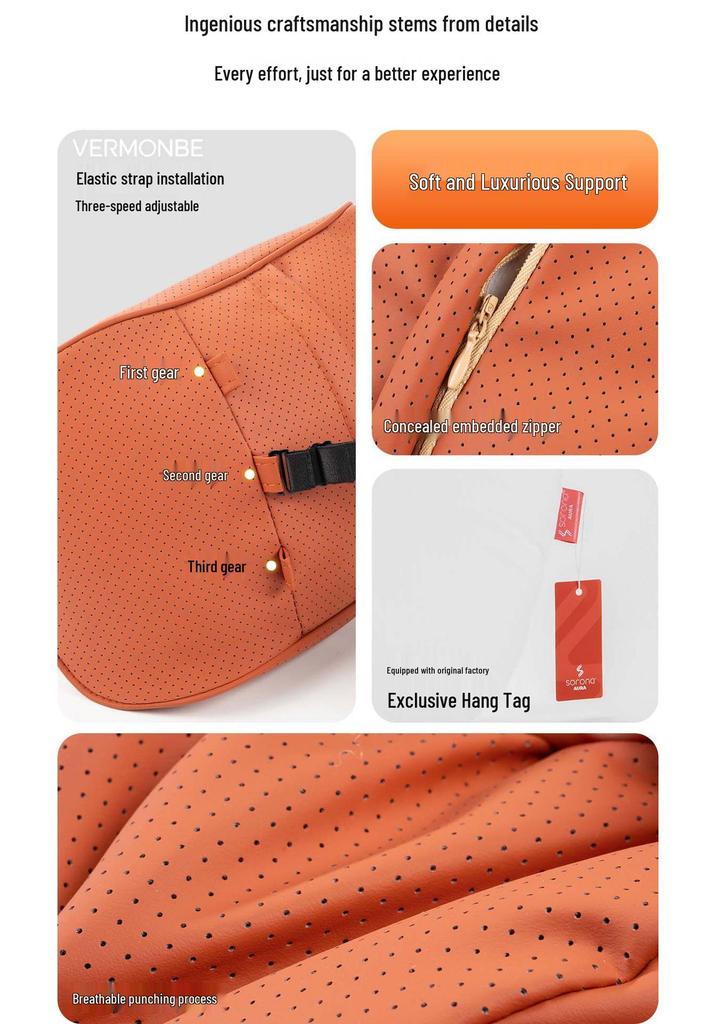 Compatible Headrest and Lumbar Support Cushion for BMW Mini Countryman/One/F54F60 - Neck Protection Pillow
