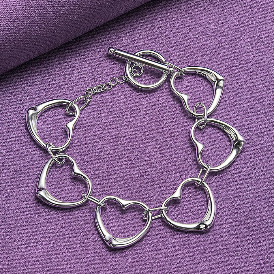 CHSHINE Стерлингового Серебра 925 пробы Сердце Любовь Браслет-Цепочка Для Женщин Свадебная Вечеринка Модные Очаровательные Ювелирные Изделия