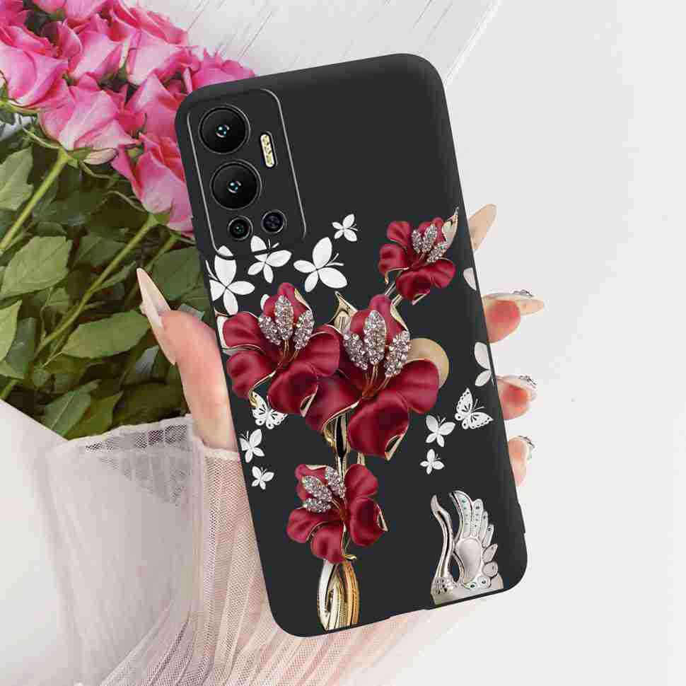 For Infinix Hot 12 Case Nice Butterfly Back Cover Phone Case Soft TPU Silicone Coque Cases For Infinix Hot12 Hot 12 Bumper