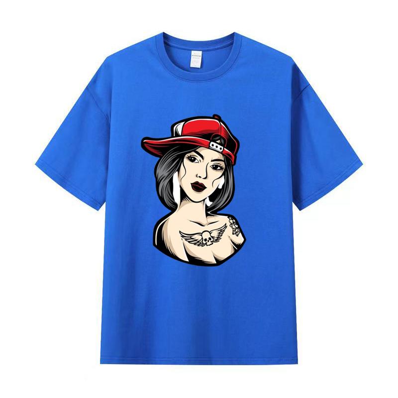 Летняя мужская футболка высокого качества из хлопка с короткими рукавами и принтом, женская футболка, модная спортивная рубашка, повседневный топ для бега