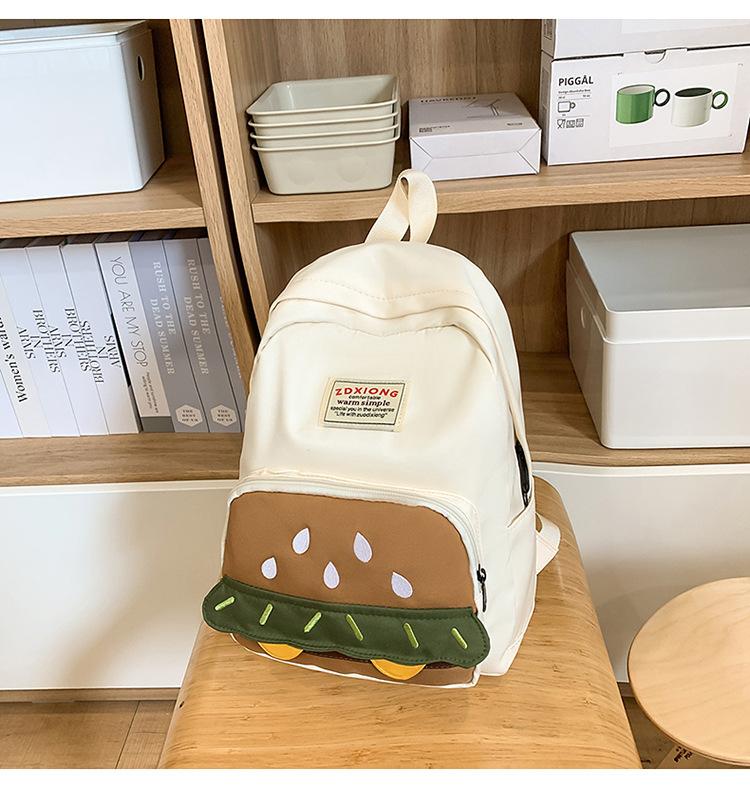 Школьный рюкзак ins Гамбург нишевый милый дизайн школьный рюкзак мультяшный универсальный для студента колледжа легкий дорожный рюкзак повседневный рюкзак