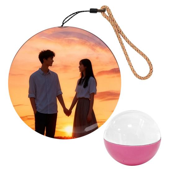 7CM Memory Sphere Ornament WiFi Video Player Faux Crystal Ball Personalized Photo Videos Display Sphere Lamp Birthday Anniversary Gift