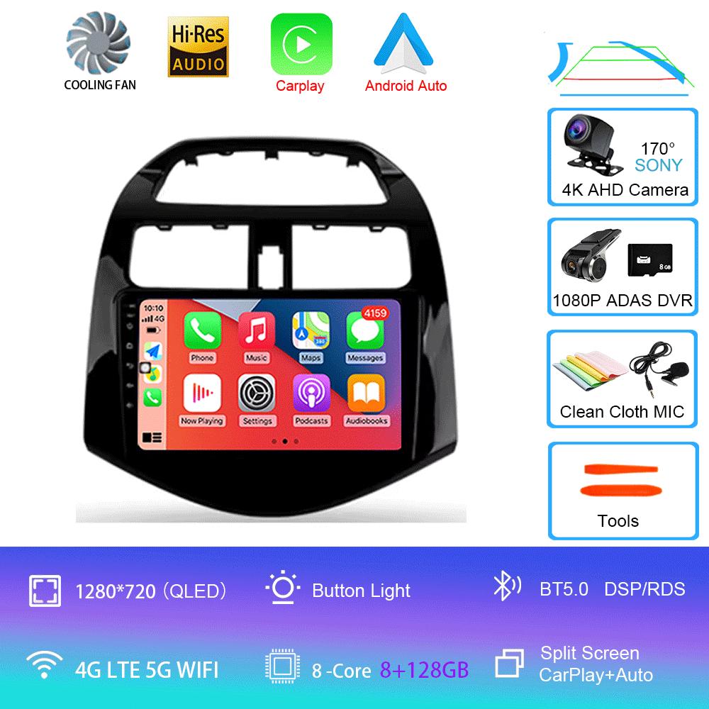 Автомобильный радиоприемник Android 14 Carplay Auto Multimedia Player для Chevrolet Spark Beat Matiz Creative 2009 - 2016 E53 X5 M5 2din Stereo
