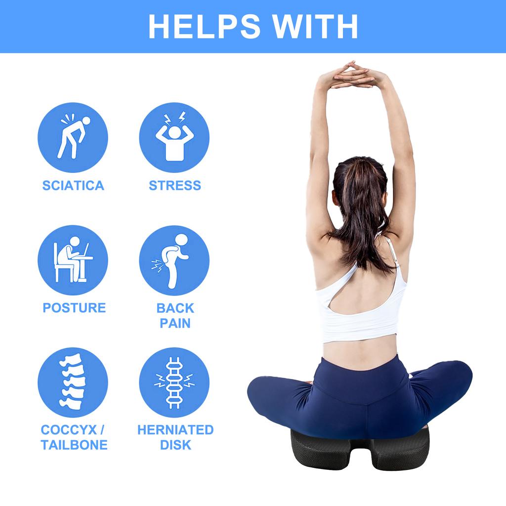 Aoresac Подушка сиденья/подушка для поддержки поясницы с регулируемым ремнем-подушки для стула от боли в ишиасе