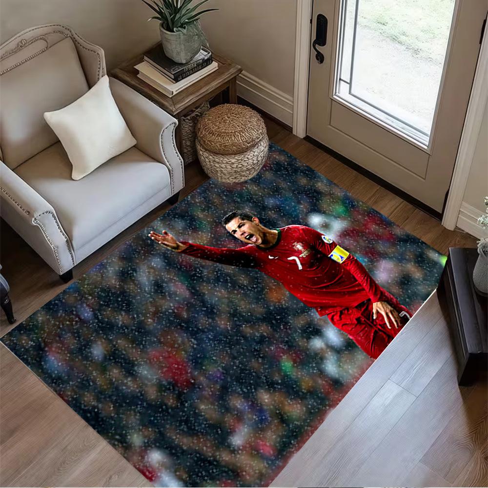 Cristiano Ronaldo Celebration Floor Mat Design for Study room Foyer Bedrooms Decorate room Antislip Carpet Decorate Offices Birthday/Christmas Gift