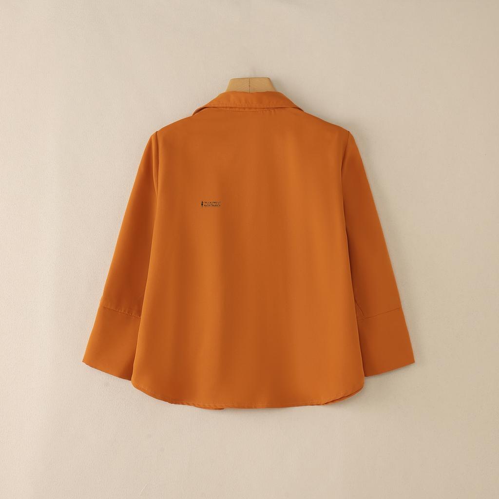 ZANZEA Женская блузка с отложным воротником, однотонная, повседневная, с рукавом 3/4