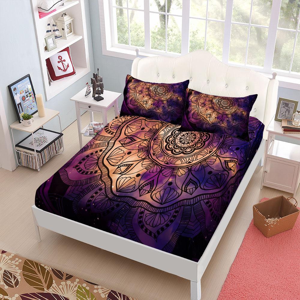 Этнический Богемный Комплект Простыней Кинг Квин Дабл Полный Размер Комплект Постельного Белья Глубина 25 см