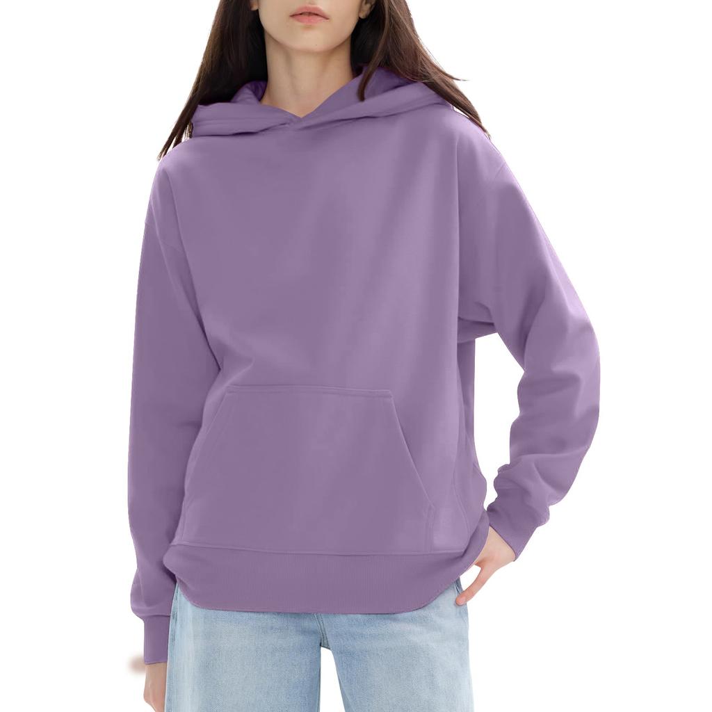 Женские модные повседневные универсальные повседневные толстовки с круглым вырезом, однотонные топы с длинными рукавами