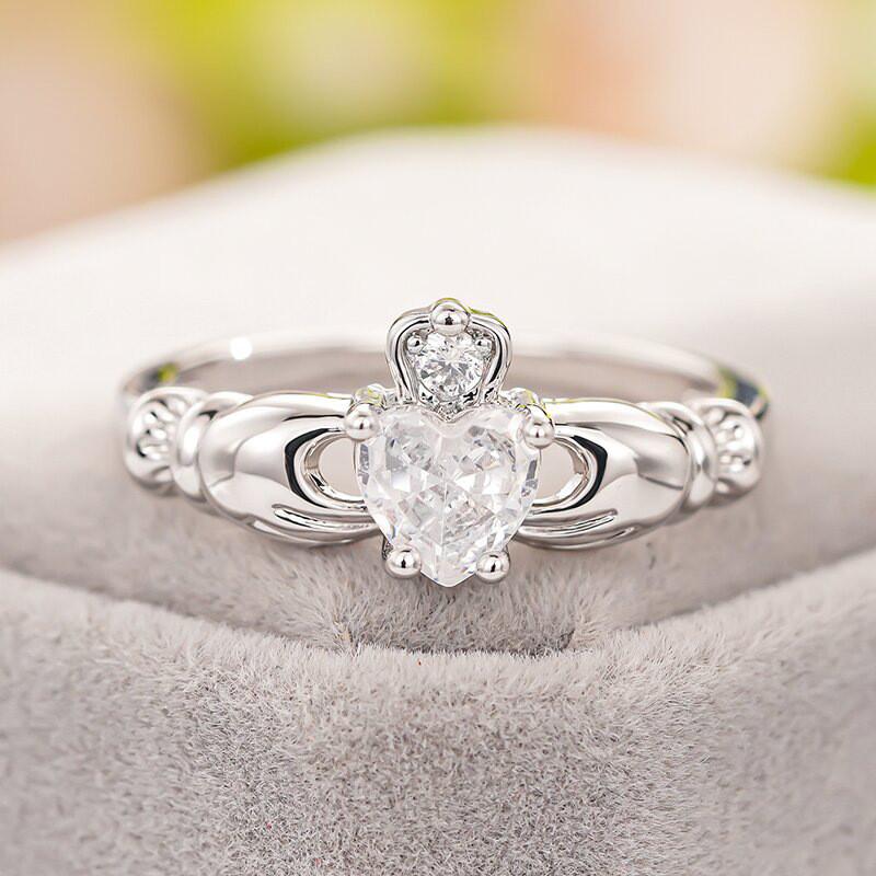МедьМилый Женский Синий Циркон Камень Сердце Обручальное Кольцо Свадебные Украшения Для Женщин