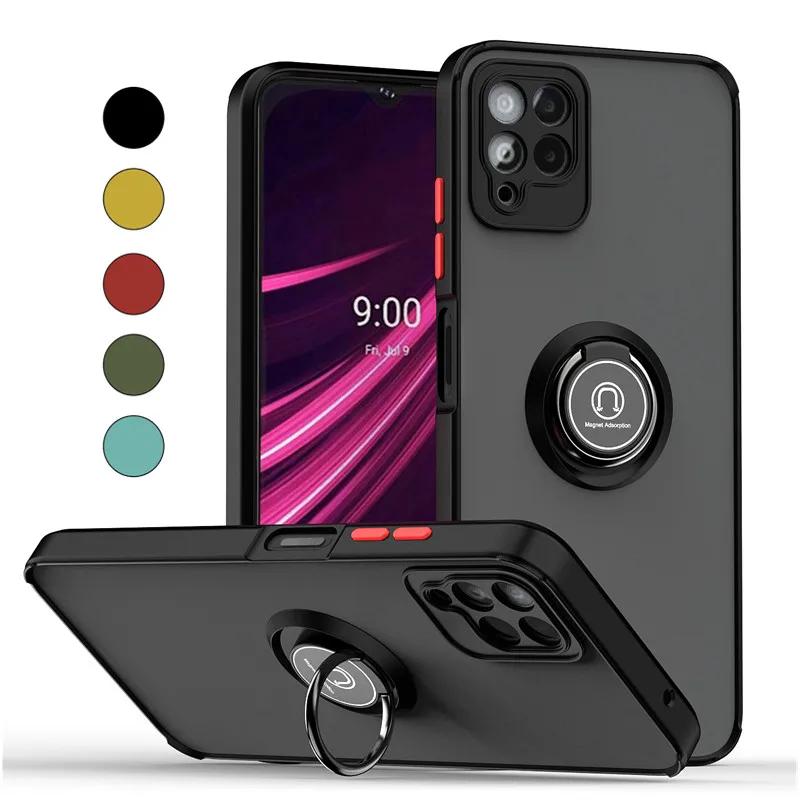 Чехол Armor Matte для телефона T-Mobile Revvl 6X 6 Pro T 5G, чехол-кольцо с магнитным держателем, подставка, противоударный, для бизнеса, полная защита