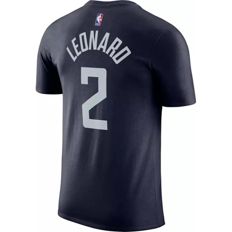 Nike Футболка City Edition Los Angeles Clippers Kawhi Leonard с круглым вырезом и коротким рукавом с надписью Футболки мужские темно-синие FN1217-427