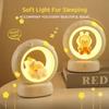 USB Зарядка Кролик Кошка Ночник Мягкий Свет Регулируемая Яркость Луна Кошка Свет Защита Глаз Декоративный