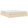 Storage Bed with Mattress Cream 160 x 200 cm Polyester