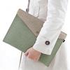 File Bag Pure Color Imitation Linen Folder Office File Bag