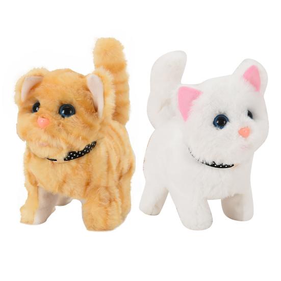 Электрический плюшевый кот, когнитивные способности, интерактивный, тонкая работа, лающий, ходящий, электрический кот, плюшевые игрушки для детей