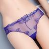 Женские сексуальные кружевные стринги, прозрачные сетчатые трусики, цветочное вышитое нижнее белье с низкой талией, ультратонкие женские трусы