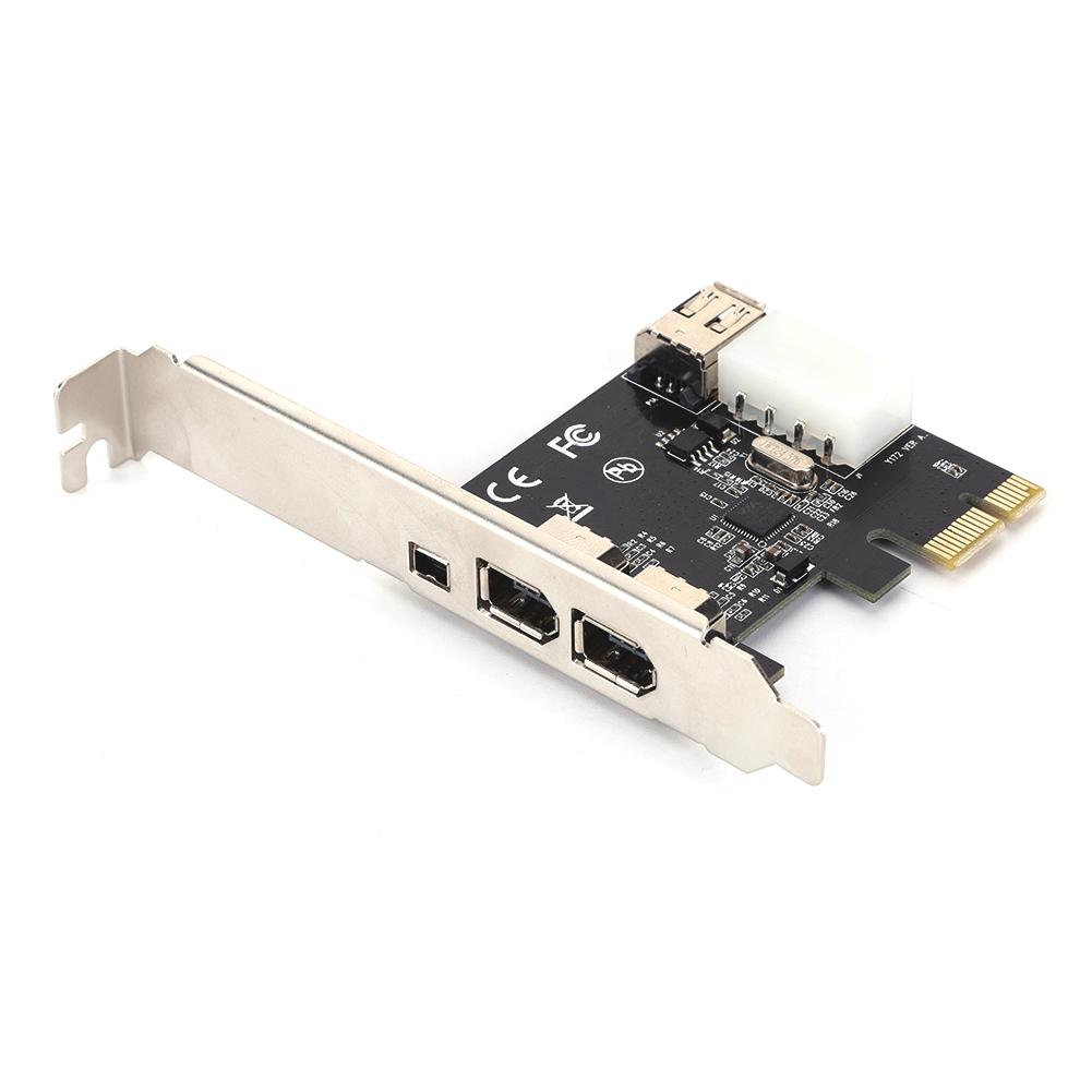 Комплекты плат захвата видео DV PCI-E 1X на 16X 1394 для настольного компьютера, карта PCI-E 1X 1394 с переходником Firewire 6-контактный на 4-контактный