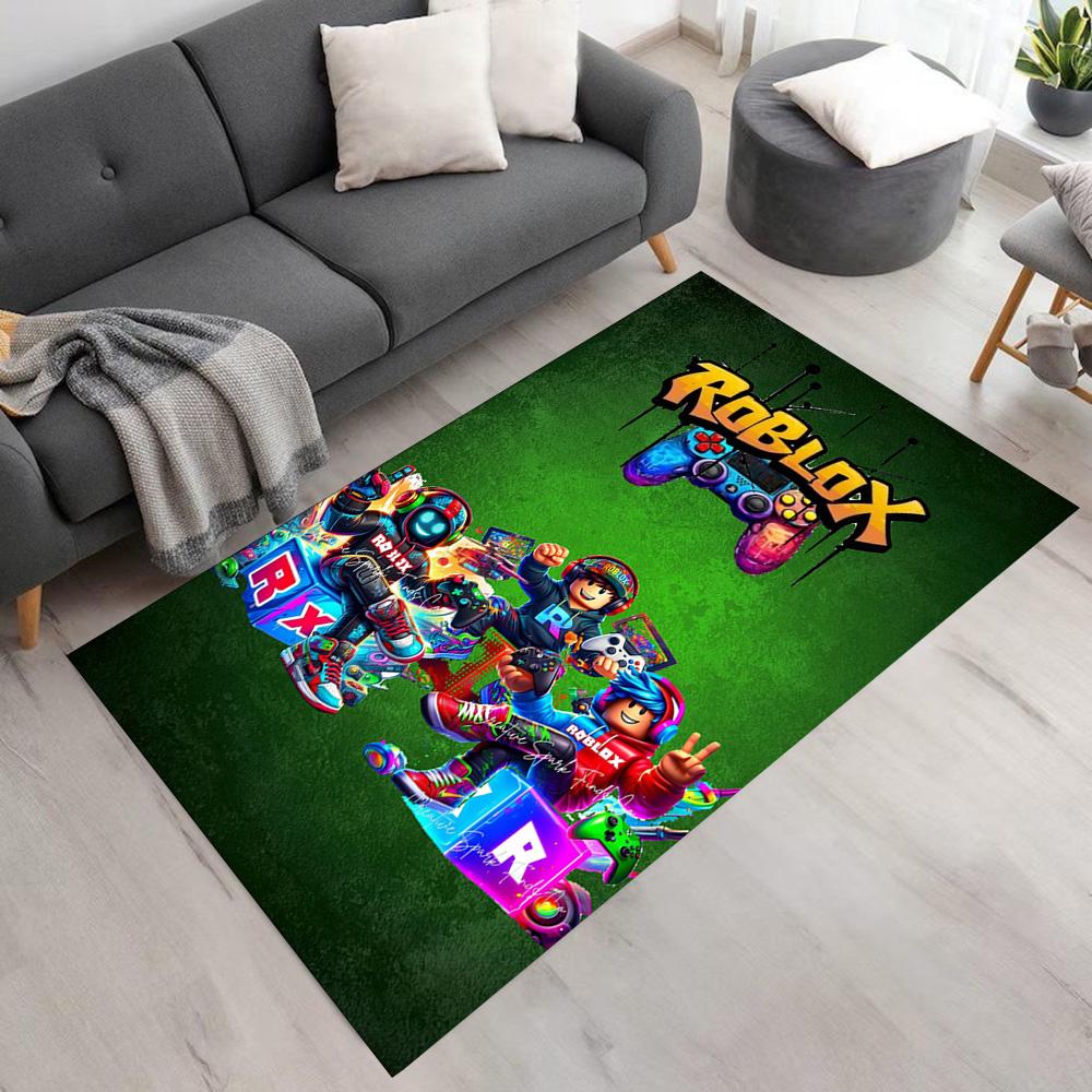Roblox Floor Rug Office Rug Perfect for Balcony Entryway Dining Room Foyer Anti-slip Rug Anime Office Decor