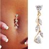 NEW Rhinestone Dangle Body Piercing Crystal Navel Belly Button Bar Barbell Rings