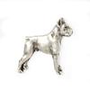 Boxer, German Boxer II  - Silver-plated dog brooch, elegant pin, jacket lapel decoration by Art-Dog brand