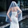 Bridal Veil with Faux Pearls Embellishment Women Lightweight Breathable Tulle Bride Veil Lightweight Short Bridal Veil