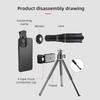 40X Mobile Phone Telephoto Lens Kit with Lens Clip + Phone Holder + Extendable Mini Tripod + Remote Shutter for Hiking