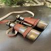 15.24 Cm Antique Brass Victorian Marine Binocular In Leather Cover, Camping, Hunting, Bird Watching Best for Gift