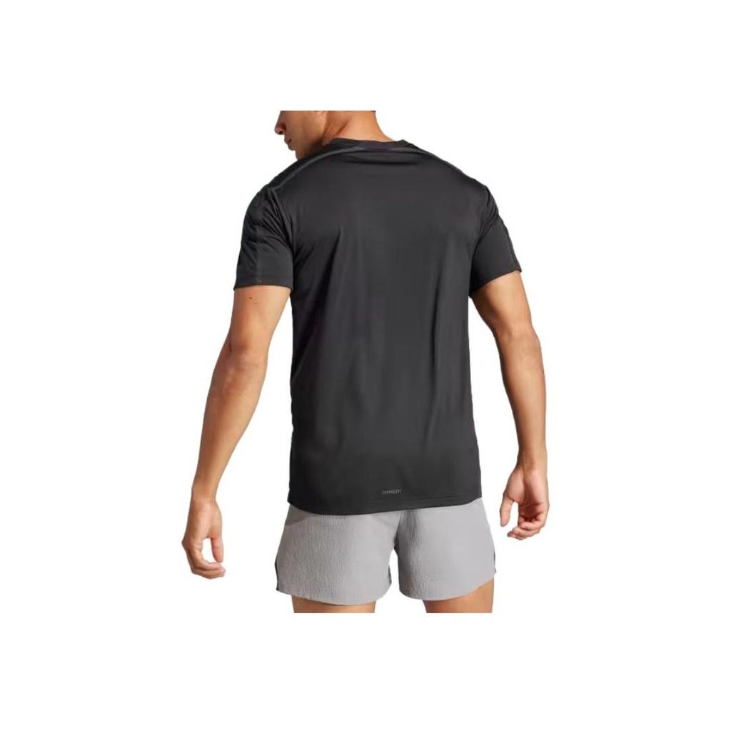 Adidas Футболка для тренировок, черная/черная, мужская, уличная, IK9688