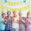 Gold Glitter Retirement Banner, Happy Retirement Party Decorations, Farewell Party Decor - Summer Beach Theme for Men & Women