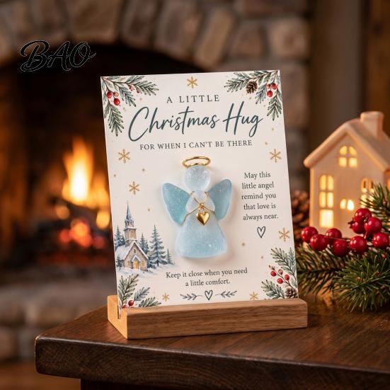 Unique Emotional Bond Gifts Christmas Hug Pocket Card, Mini Festive Greeting Card Token for with Envelope, Holiday Gift Tag Friends Family Compact