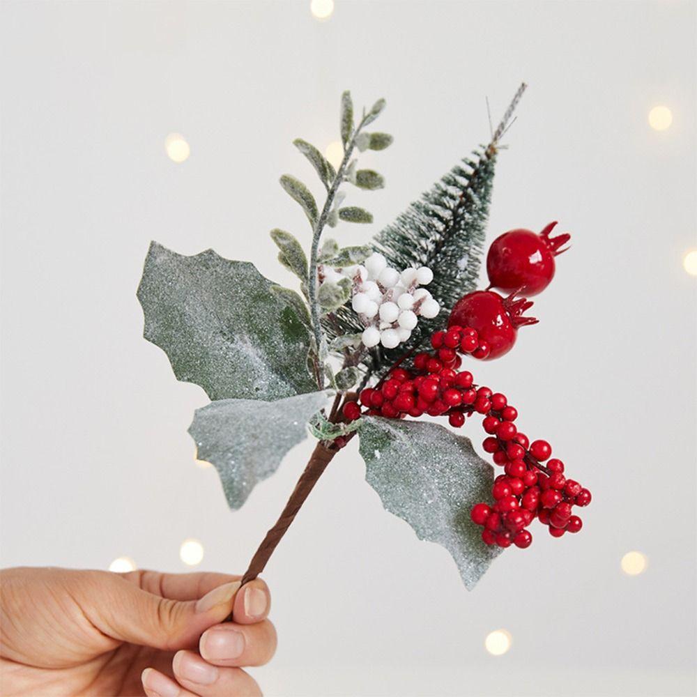 Multicolor Christmas Pine Branches DIY Accessories Simulation Red Berries Wedding Ornament