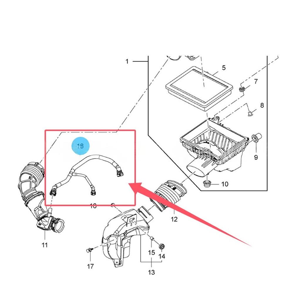 Трубка вентиляции картера для EQ UINOX Для TERRAIN 2018 2025 15 л OEM номера 12687544 12680624 12668725