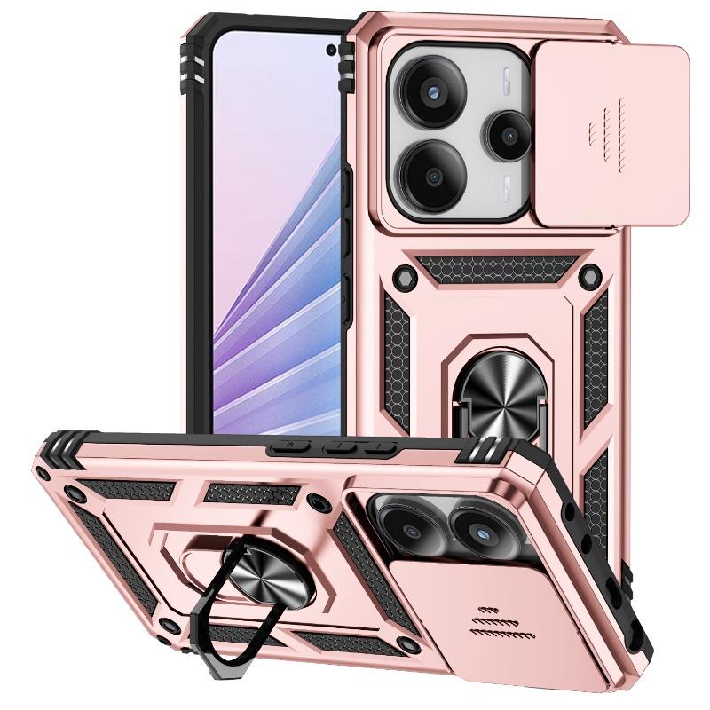 Подходит для чехла телефона Xiaomi Redmi Note 10 11 13 14 Pro с автомобильным магнитным кольцом-держателем, сдвижной защитой объектива камеры, противоударный чехол