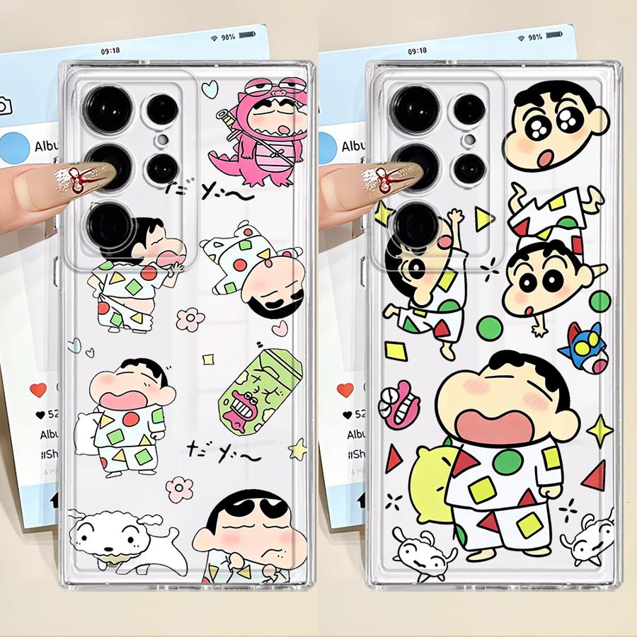 Cartoon Crayons Shinchan Phone Cover Case for Samsung Galaxy Note 20 Ultra 10 S22 FE S21 S24 S25 Edge S20 Plus S23 Ultra S26