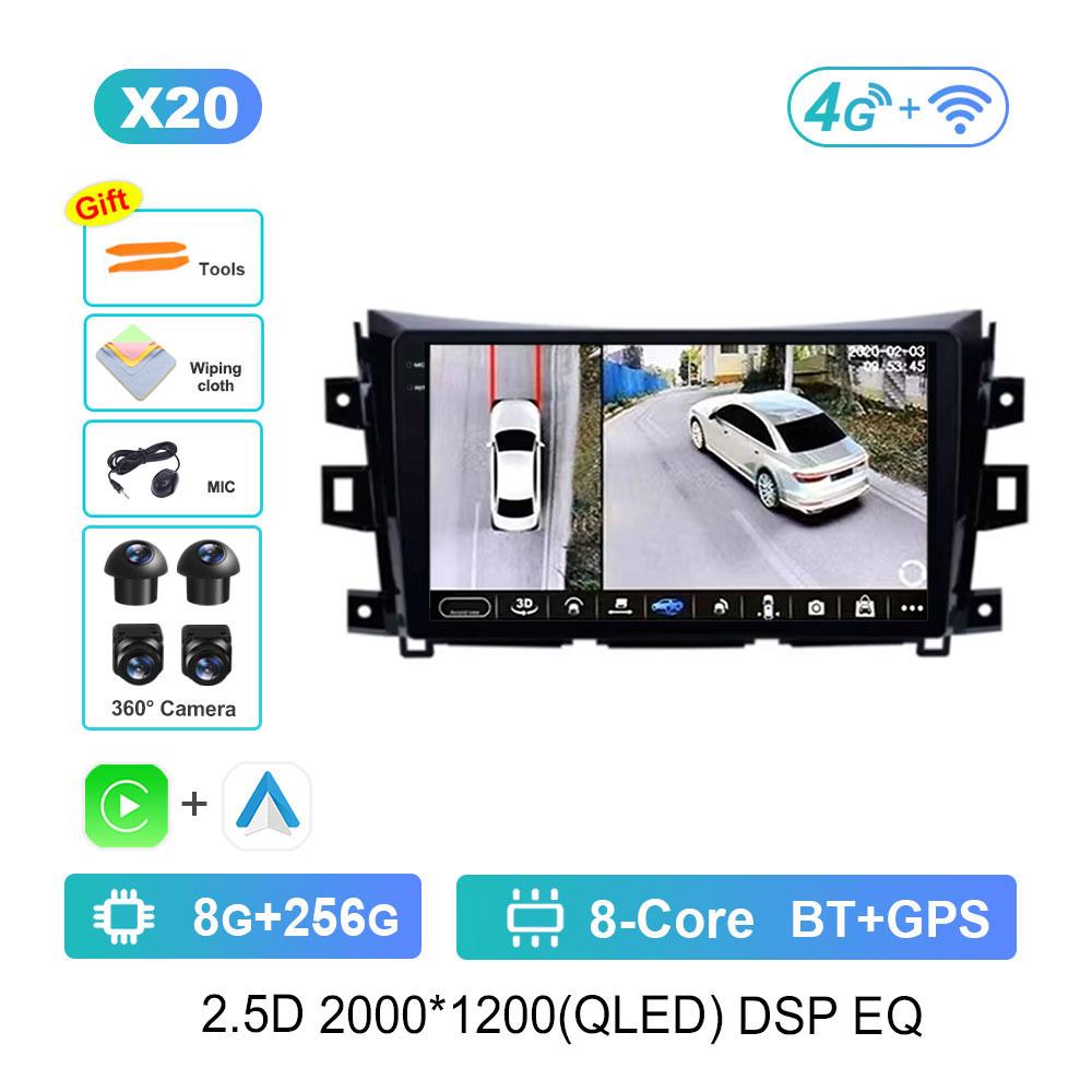 DSP Стерео Автомагнитола Мультимедийный плеер для Nissan NAVARA Frontier NP300 2015 - 2024 Navi GPS HD Экран WiFi Android 14 Bluetooh