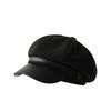 Maillard retro solid color octagonal hat big head circumference autumn and winter fashion versatile face small high-end hat women