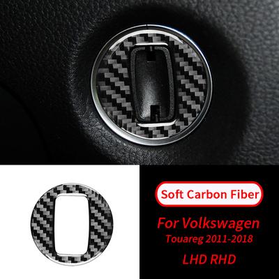 Для VW Touareg 2011-2018 мягкое углеродное волокно, кольцо для ключа, наклейка, отделка, аксессуары для салона автомобиля, салон автомобиля