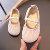 2024 Children Leather Shoes for Girls Autumn New Fashion Princess Elegant Chic Beading Soft Comfortable Versatile Dress Shoes