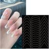 French Manicure Nail Art Stickers Self-Adhesive Nail Tips Guides for DIY Decoration French Tip Nail Guides Stencil Tool