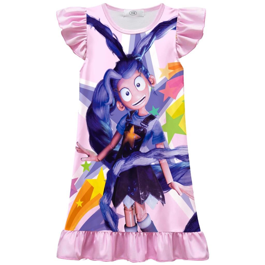 82621 Детское платье для девочек Bobi Time с принтом Лили, с оборками, повседневное