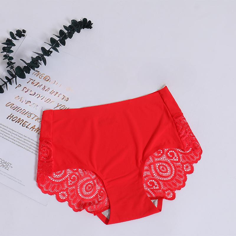Женское сексуальное нижнее белье Трусики средней посадки Нижнее белье Кружево Чистый цвет Хлопок Женское нижнее белье Трусы