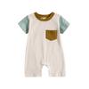 Summer Outfit One Piece Clothes Infant Newborn Baby Boy Romper Jumpsuit Short Sleeve Bodysuit Overalls Patchwork Shirt