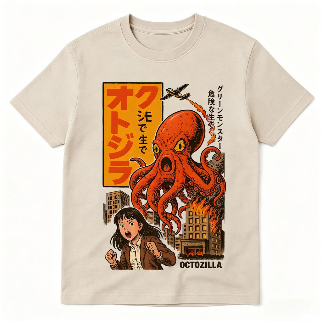 Octozilla Dotonbori Пьяный Осьминог Смешные Хоррор Футболки Мужские Женские Хлопковые С Коротким Рукавом Футболки Уличная Мода
