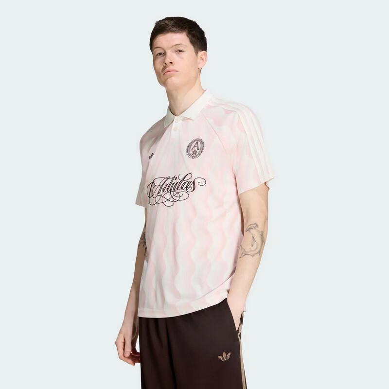 Adidas Originals Men's Wavy Texture Loose Fit Polo Shirt