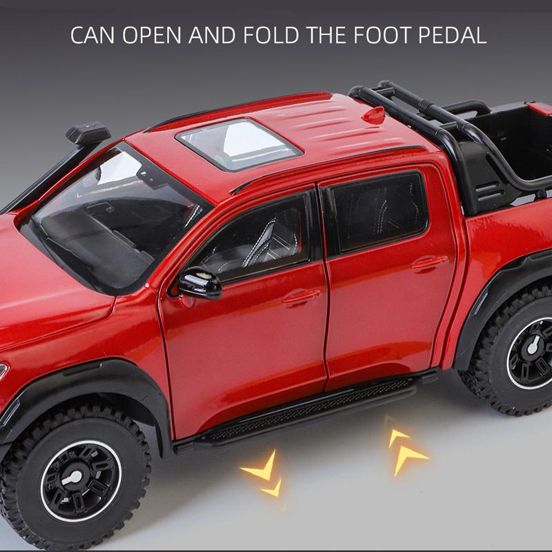 1/24 Great Wall Motor POER Pickup Alloy Car Model Diecast Metal Offroad Vehicles Car Model Simulation Sound Light Kids Toy Gift