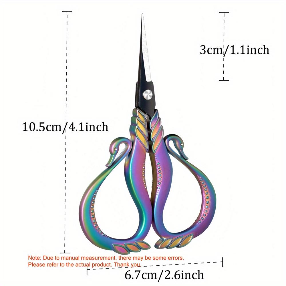 [1 шт. Винтажные стальные ножницы] Ножницы в винтажном стиле - 1 шт. Прочный стальной мини-резак для шитья с элегантными металлическими ручками | Идеально подходят для вышивки